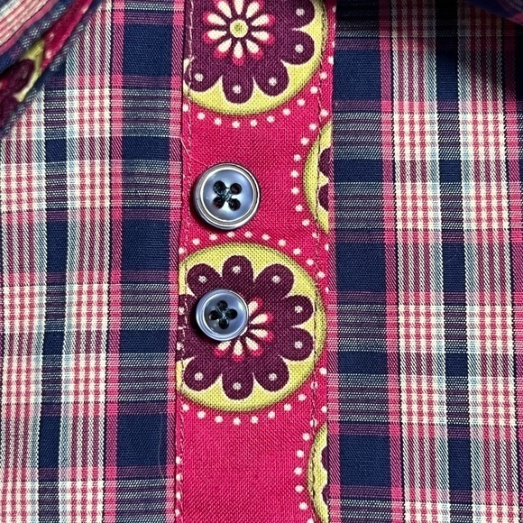 Dolce Men’s Slim Fit Button Down Contrast Cuffs Plaid Shirt Sz. L - Picture 6 of 12